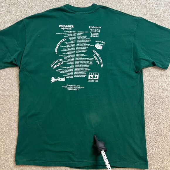 Vintage Joseph Sheffield Beer Society  XL Men Shirt Green‎ Single Stitch - Picture 6 of 13
